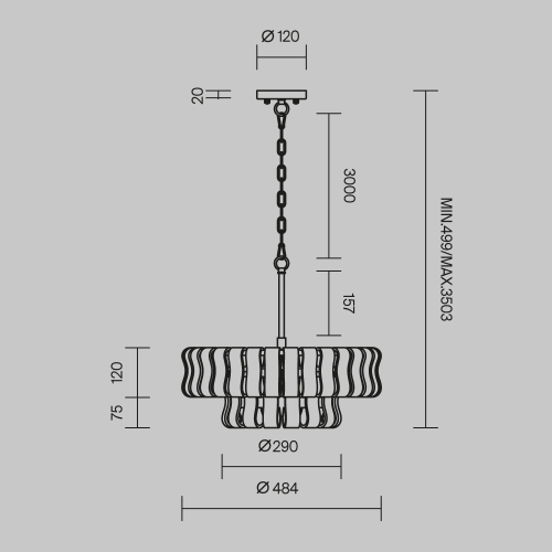 Подвесная люстра Maytoni Boulder MOD538PL-05MG