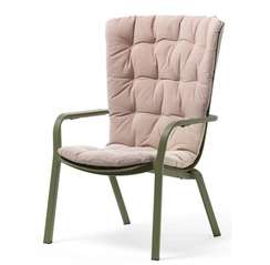 Уличное кресло Folio агава с розовой подушкой