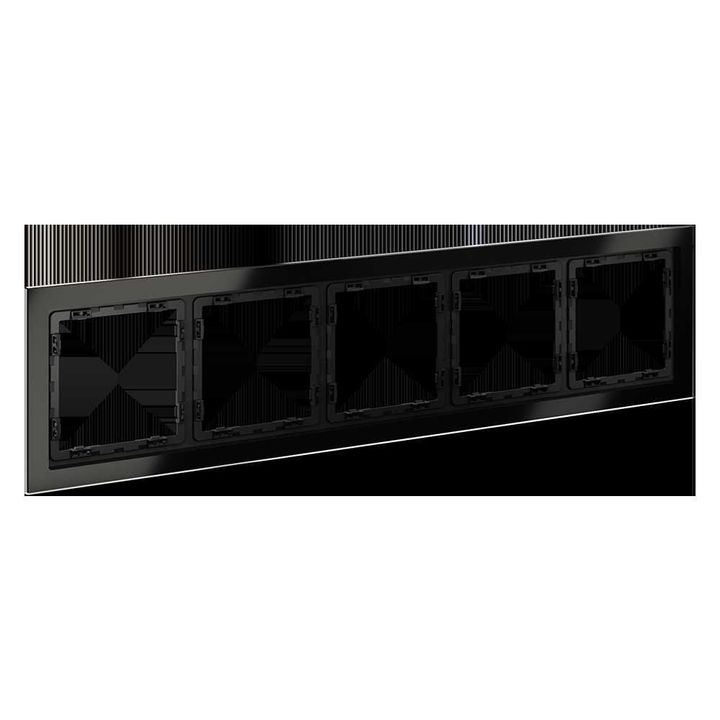 Рамка стеклянная Voltum S70 на 5 постов, (черный,стекло) VLS110508