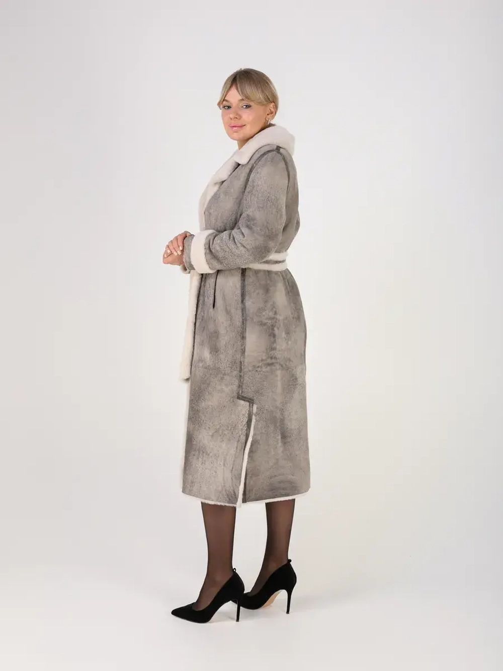 Дубленка зимняя натуральная длинная и теплая