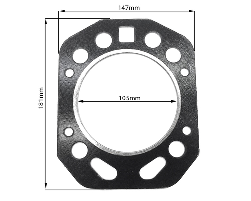Прокладка головки блока цилиндров ГБЦ 195N 105 мм (без хвоста)