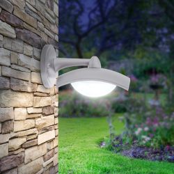 Садово-парковый светильник ЭРА ДБУ 07-8-004 Дели 4 белый 4 гранный настенный IP44 светодиодный 8Вт 6500K