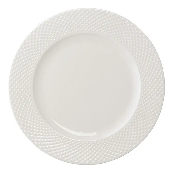 Набор из 2 тарелок белого цвета с фактурным рисунком Essential, Ø27см