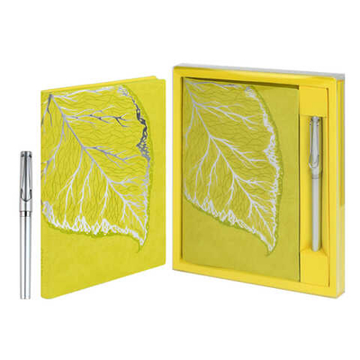 Ежедневник недатированный + ручка шариковая (набор подарочный) ESCALADA, А5, 120 л., ВИННЕР ЛАЙМОВЫЙ