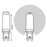 Лампа Gauss LED 5,5W G9 АС185-265V 550 lm 3000K керамика диммир. 107309155-D