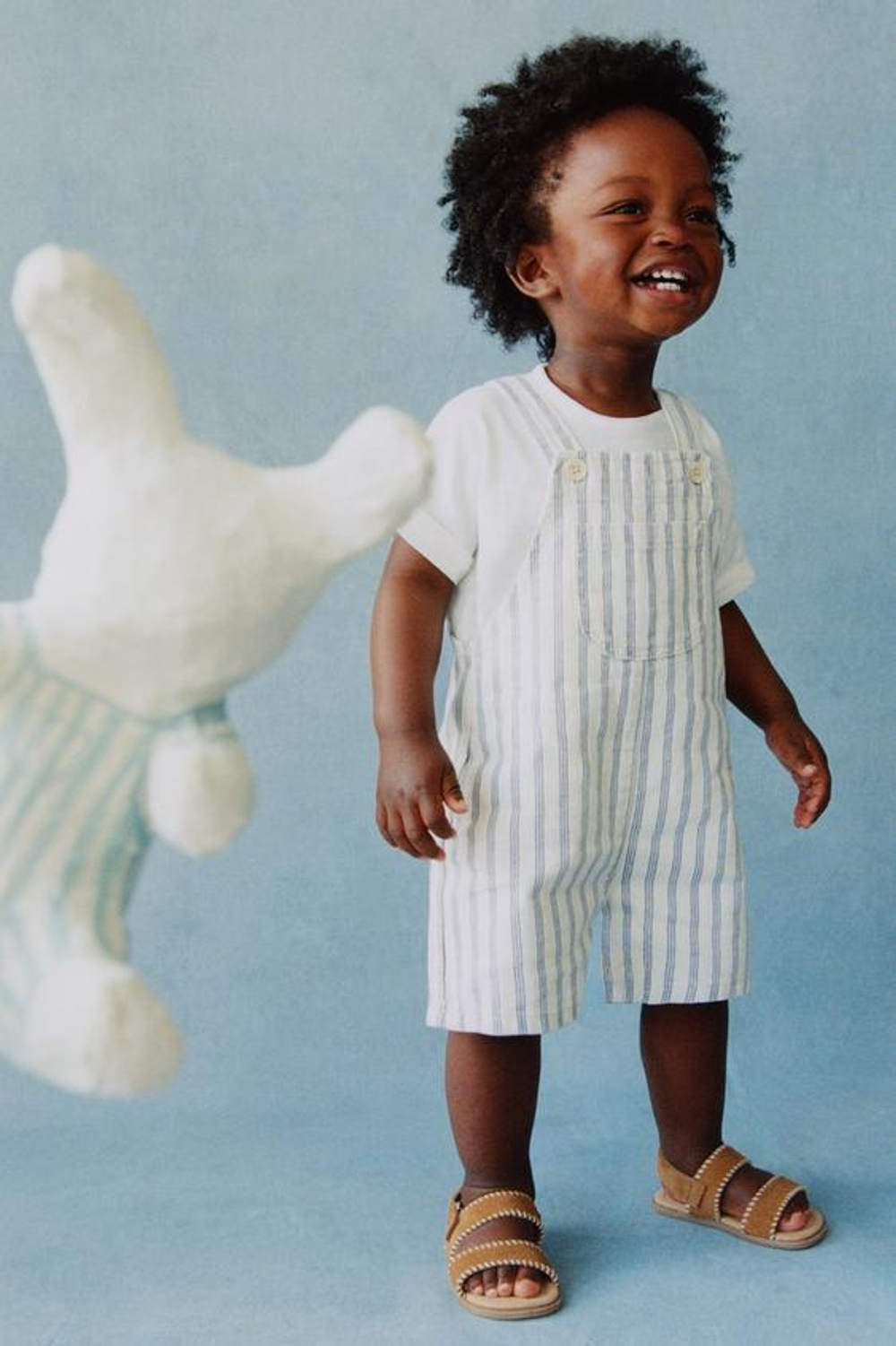 ZARA КОРОТКИЙ КОМБИНЕЗОН ИЗ ТВИЛА В ПОЛОСКУ, ЭКРЮ