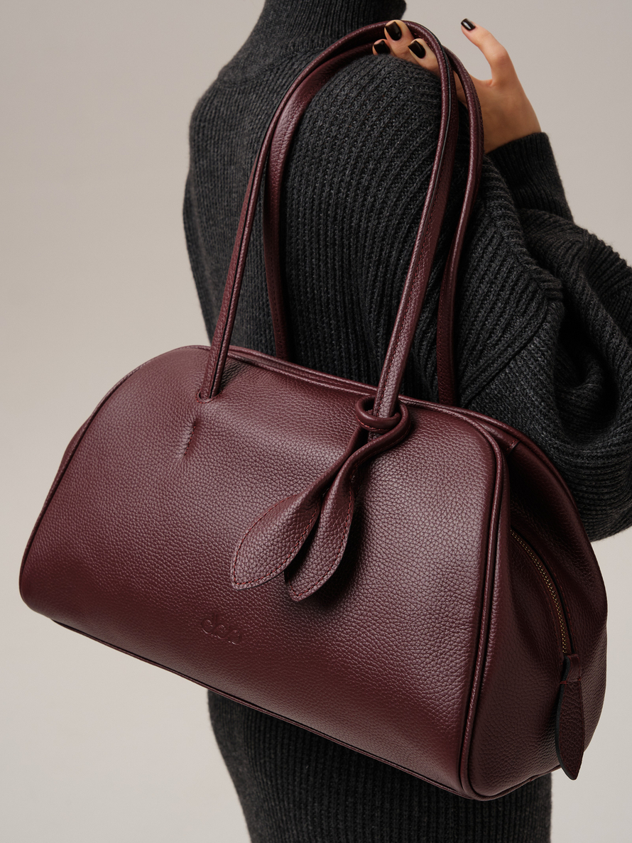 Кожаная сумка DBR 31338 зимняя вишня