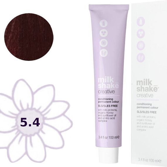 Milk Shake Milk Shake, Creative, SLS/SLES-Free, Permanent Hair Dye, 5.45C Copper Light Brown, 100 ml For Women