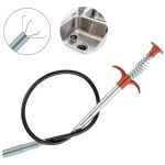 Трос сантехнический с зажимом для прочистки труб и удаления засоров, 90 см