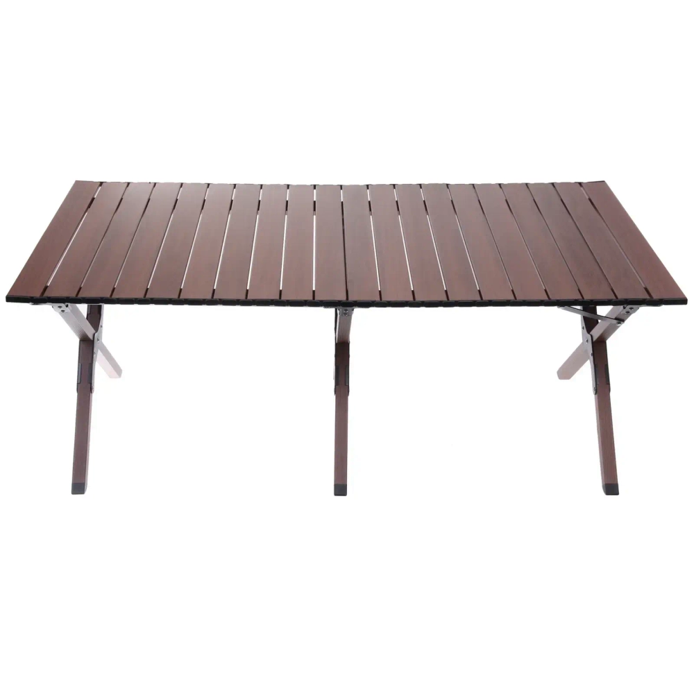 Стол кемпинговый складной DC-5003, 114*59*43 см, цвет: темное дерево, каркас алюминий, ТуристМастер
