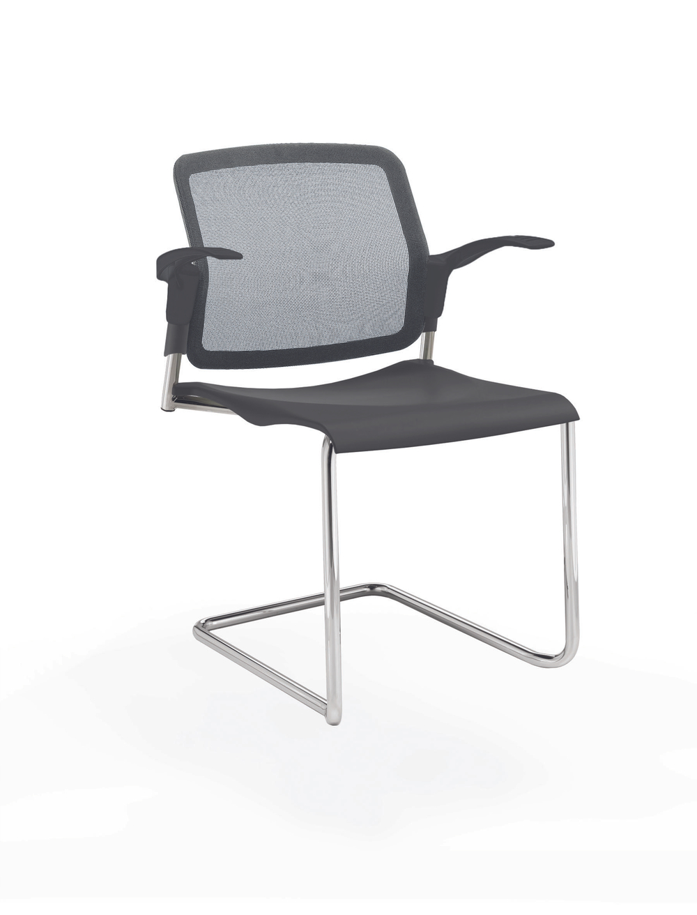 Movie стул на кантилевере со спинкой-сеткой