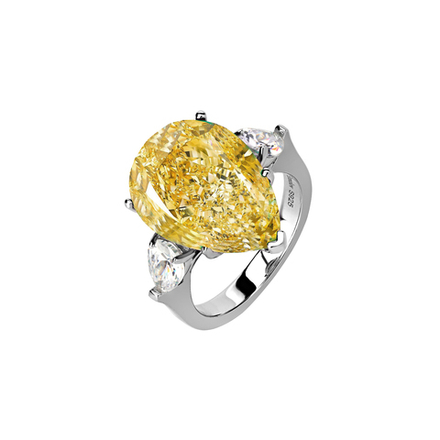 Кольцо капля желтая