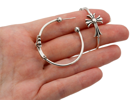 Серьги-Кольца "Chrome Hearts. Minimalism.", 40мм