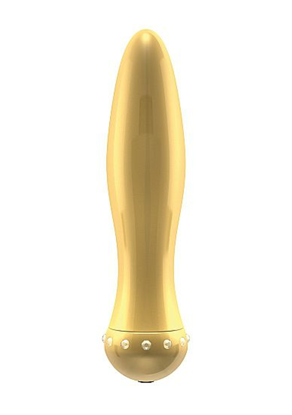 Вибратор-торпеда с кристалликами The Gem Gold - 16,6 см. (Цвет: золото)