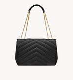 Сумка Saint Laurent Loulou Large из мягкой стёганой кожи ягнёнка, чёрная