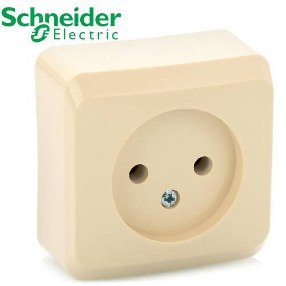 РА16-001К Розетка 1-ая б/з (крем) Этюд Schneider