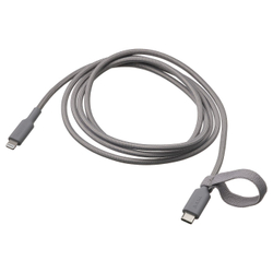 IKEA LILLHULT  (ИКЕА ЛИЛЛХУЛТ)  -  USB-C - Lightning, серый, 1,5 м