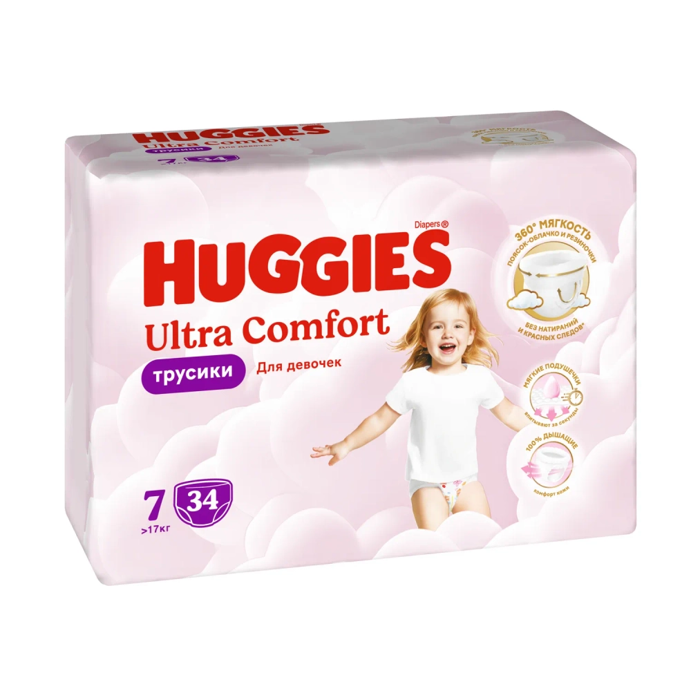 Трусики-подгузники Huggies Ultra Comfort Дев 7 34шт