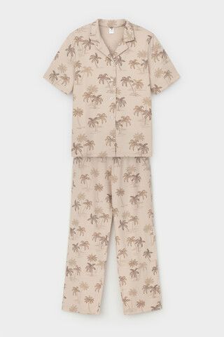 пижама  для девочки  КБ 2829/бежевый,пальмы