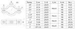 Хомут с резиновым уплотнителем, шпилькой и дюбелем, 3/8"-4" (15-115 мм), Uni-Fitt