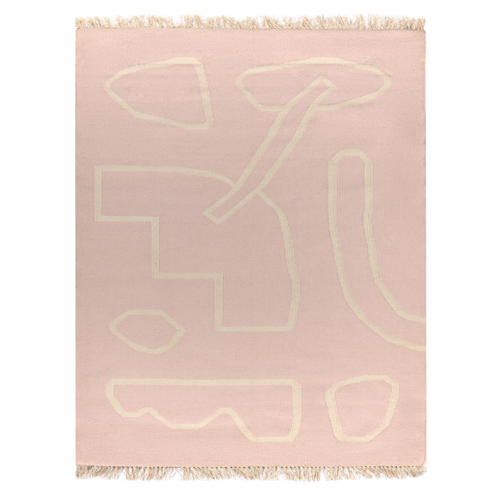 Ковер ручной работы из шерсти и хлопка poetry and steps цвета пыльной розы, 160х230 см