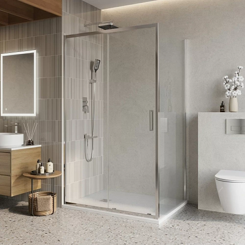 Душевой уголок BelBagno LUCE-AH-1 120х100 стекло прозрачное/профиль хром