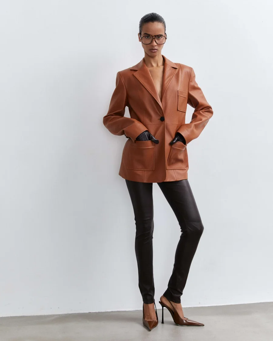 Жакет кожаный, Рыжий