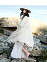 Бохо-накидка из фактурного хлопка (молоко)