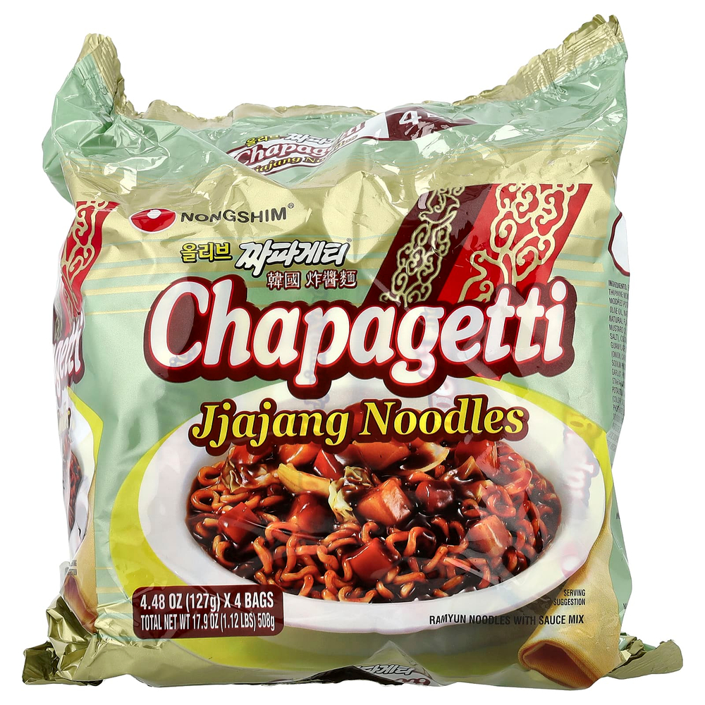 Nongshim, Лапша Chapagetti Jjajang, 4 пакетика по 127 г (4,48 унции)