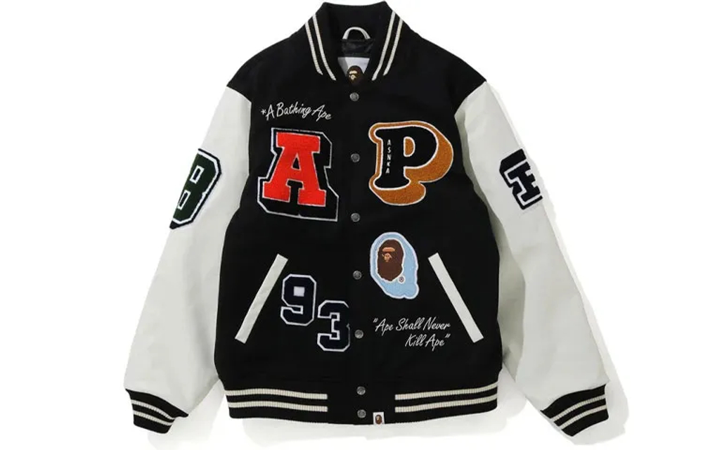 A Bathing Ape Crazy Patch Varsity Куртка