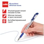 Ручка шариковая Cello "Finer" синяя, 0,5мм, грип, штрих-код