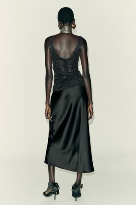 ZARA ТОП ИЗ МЕТАЛЛИЗИРОВАННОЙ НИТИ, ЧЕРНЫЙ