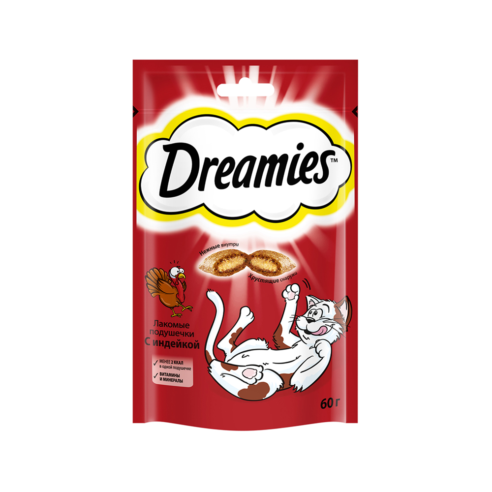 Dreamies лакомые подушечки индейка 60г