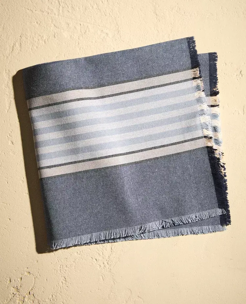 ZARA HOME ХЛОПКОВАЯ САЛФЕТКА В ПОЛОСКУ (НАБОР ИЗ 2 ШТ.), СИНИЙ