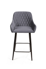 Стул полубарный Robert поворотный 360 градусов, бархат серый 27