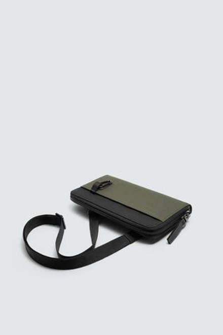 ZARA ПРОРЕЗИНЕННЫЙ КЛАТЧ XL, ЗЕЛЕНЫЙ ХАКИ