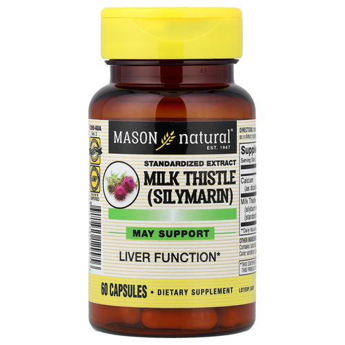 Mason Natural, расторопша (силимарин), стандартизированный экстракт , 60 капсул