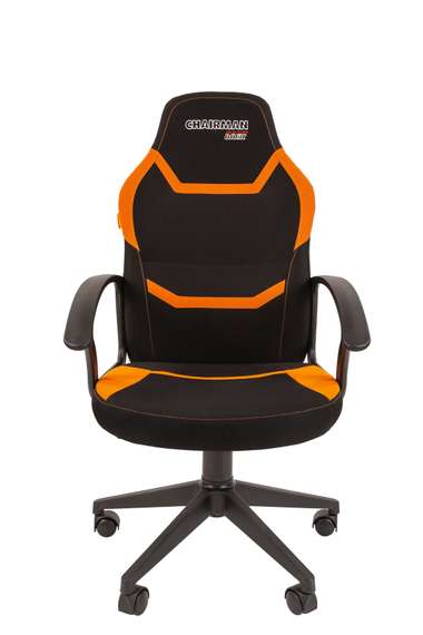 Кресло Chairman game 9 Россия ткань черно/оранжевый New