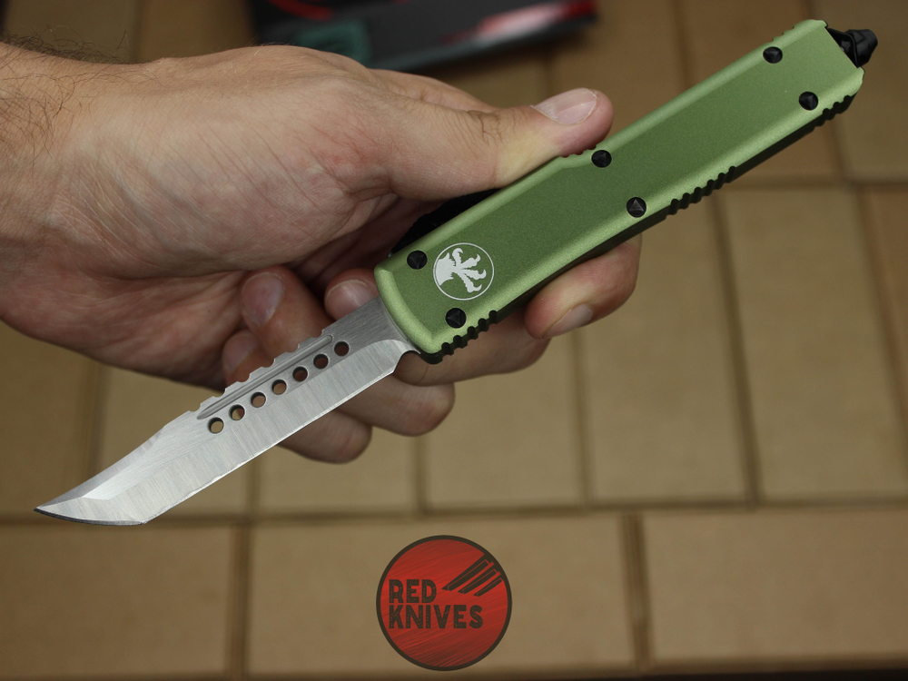 Нож Microtech Ultratech Helhound H/E - зеленая рукоять, сатин клинок + запчасти RK-360