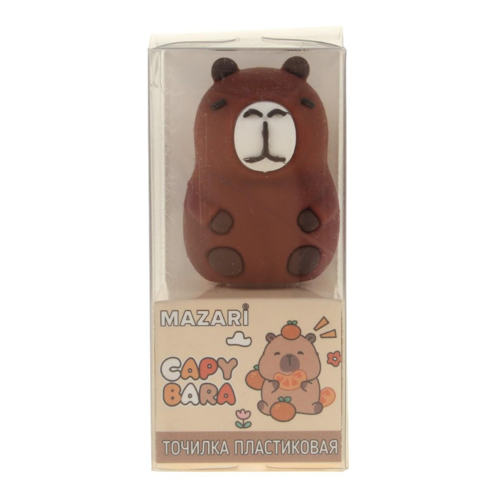 Точилка 1отв. "Capybara" пласт, ассорти 2 цвета (Mazari)