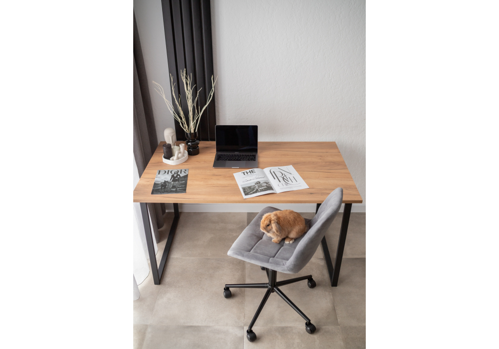 Стол деревянный Woodville Лиман 140 х 80 дуб крафт золотой, черный матовый, ножки черные