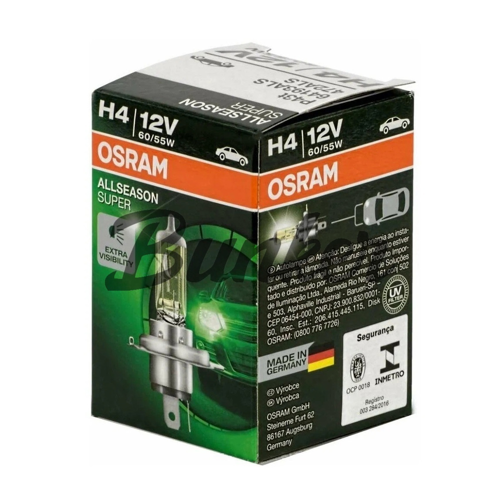 Галогеновая лампа Osram Allseason +30% H4,12V
