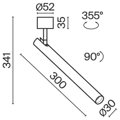 Потолочный светильник Фокус Т / Focus T 6 Вт 3000 К 36° Technical c141cl-l300-6w3k-w