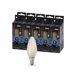 Лампа светодиодная ЭРА F-LED B35-9w-840-E14 frost 9Вт филамент свеча матовая нейтральный белый свет Е14 | Филаментные декоративные