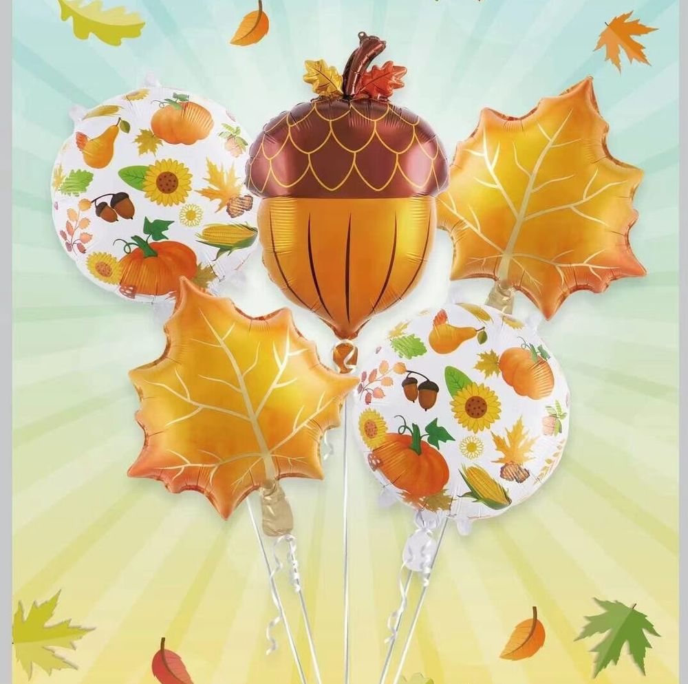 Шар (24''/61 см) Фигура, Кленовый лист, Оранжевый, 1 шт.