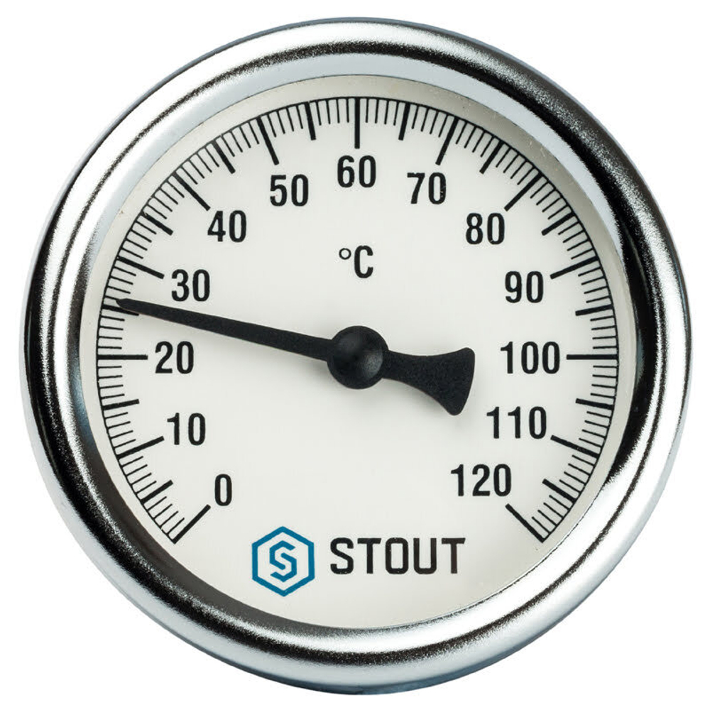 Термометр биметаллический с погружной гильзой STOUT 50 мм (SIM-0001-635015)