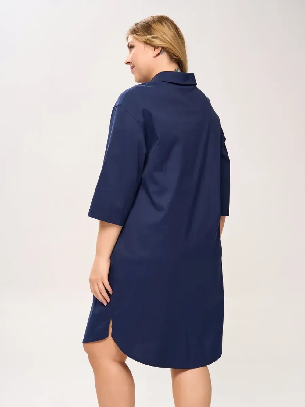 Платье-рубашка с карманами