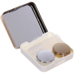 Набор для хранения контактных линз «МАРЦИПАН», с зеркалом, цвет золото, 6.3*6.2*3.2см, (пакет с подвесом)✦