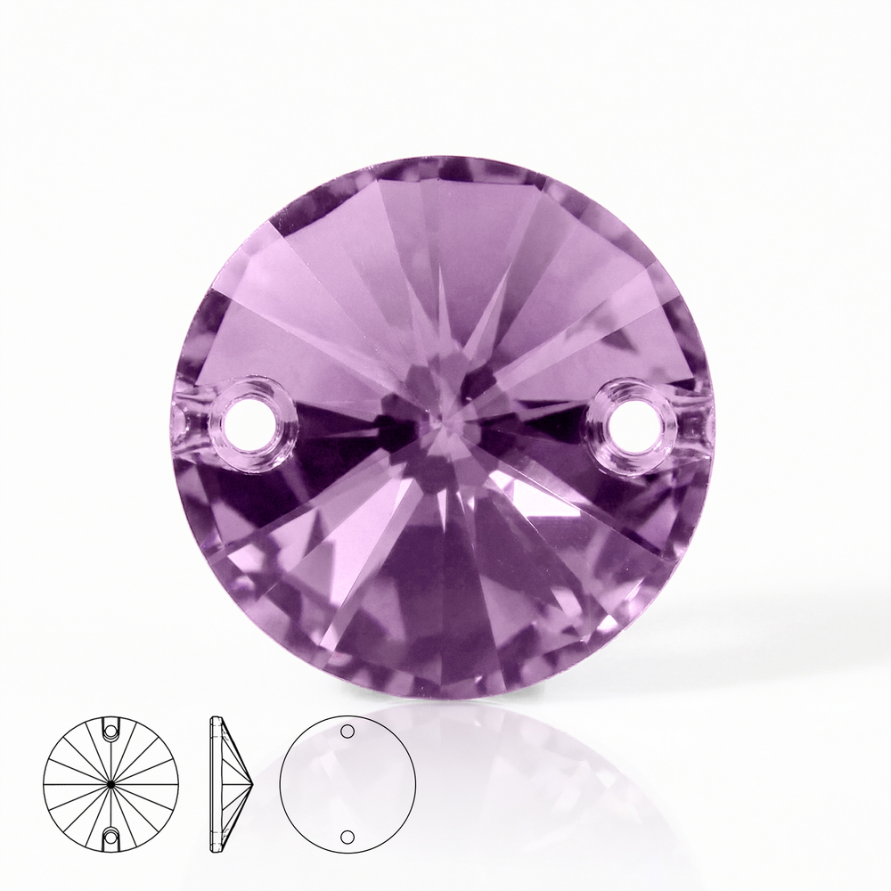 Пришивные стеклянные стразы (Amethyst) Rivoli