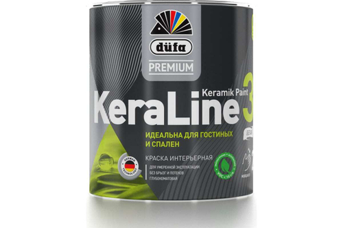 Краска для стен и потолков Dufa Premium KeraLine Keramik Paint 3 глубокоматовая прозрачная база 3